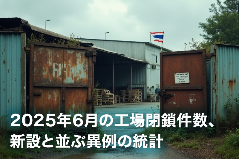 2025年6月の工場閉鎖件数、新設と並ぶ異例の統計